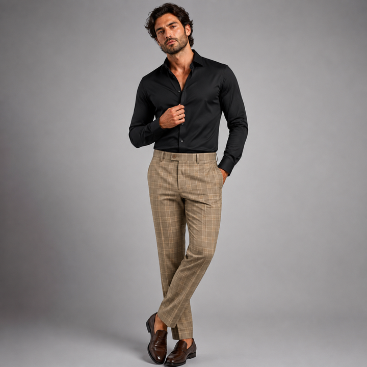 Pantalon Habillé à Carreaux Homme