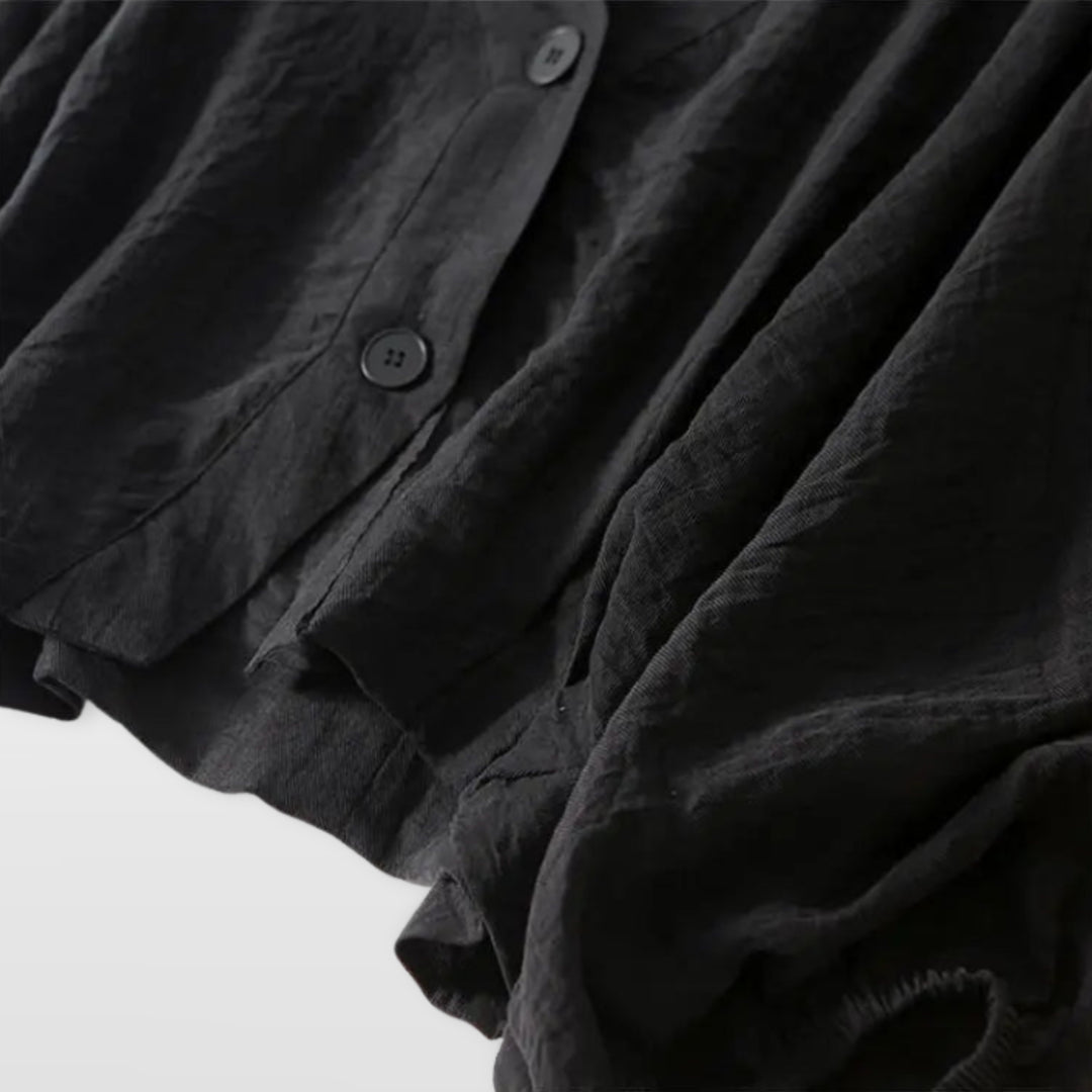 Blouse Ample Boutonnée Col V Femme