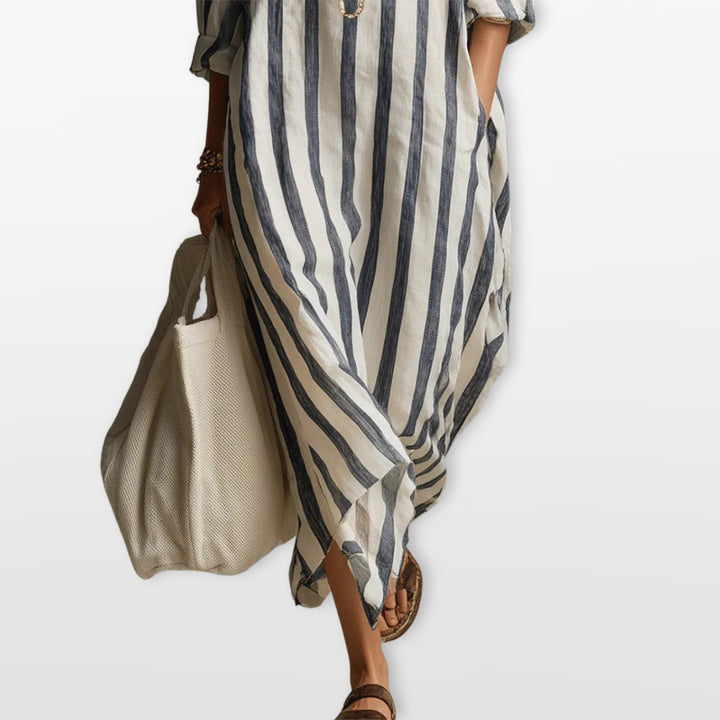 Robe Longue Rayée Ample Femme