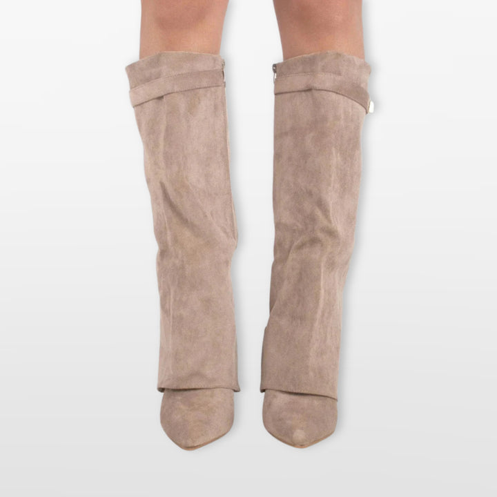 Bottes Hautes Bout Pointu Talon Bloc Femme