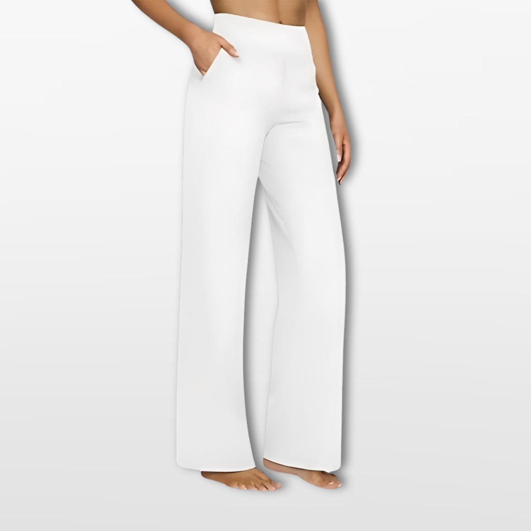 Pantalon Large Taille Haute Fluide Femme