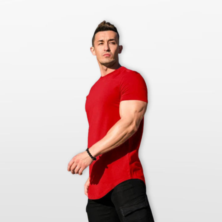 T Shirt Ajusté Casual Col Rond Homme