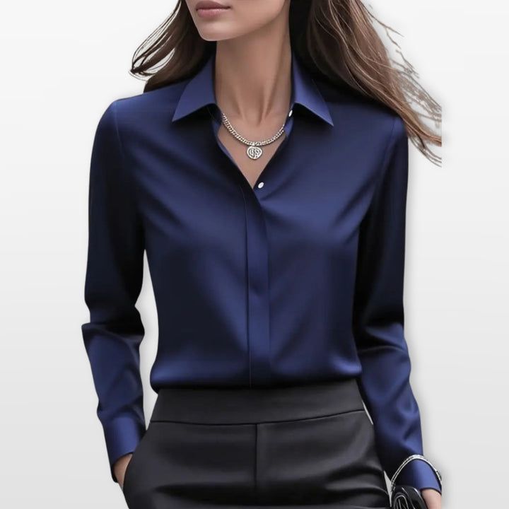 Chemisier Satin Élégant Femme