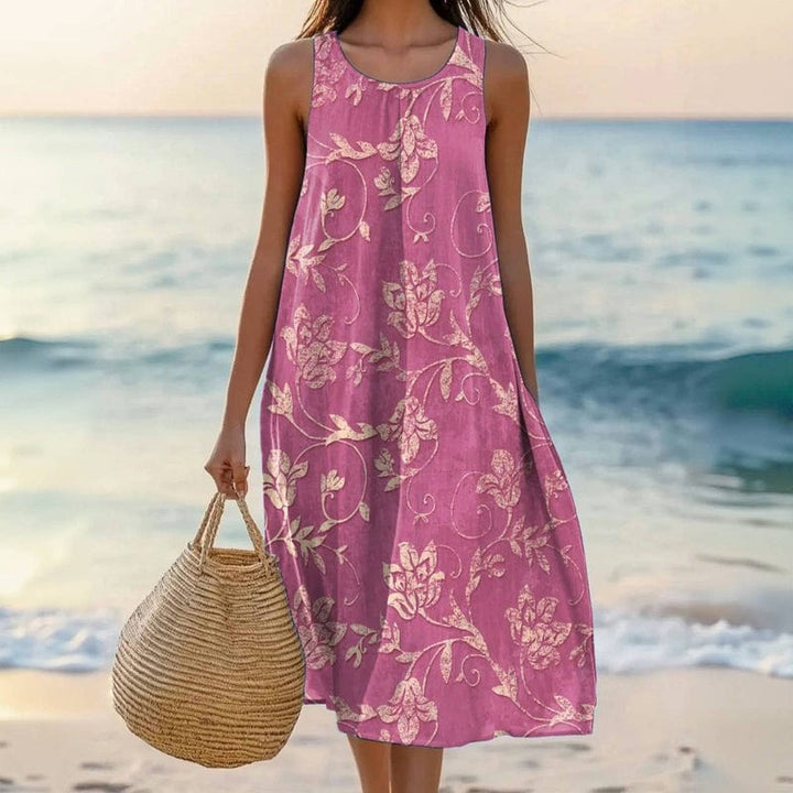 Robe Florale Sans Manches Femme