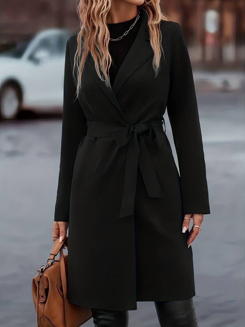 Blazer Long À Revers Femme