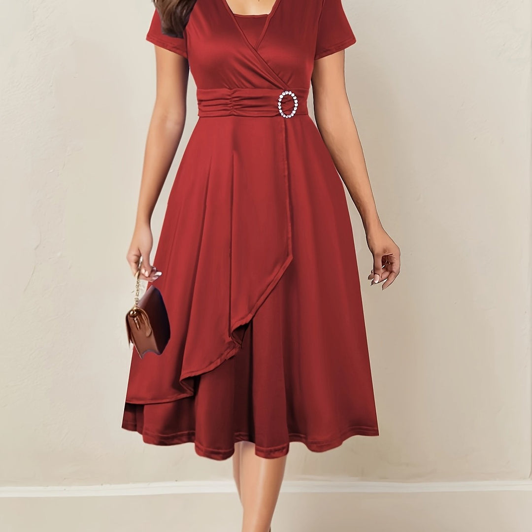 Robe Midi Cache-Cœur Ceinturée Femme