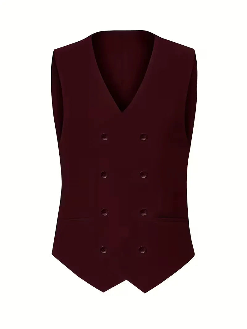 Costume Avec Gilet Croisé Et Revers Pointus Homme