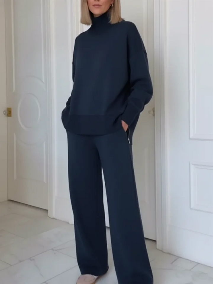Ensemble Col Roulé Et Pantalon Large Femme