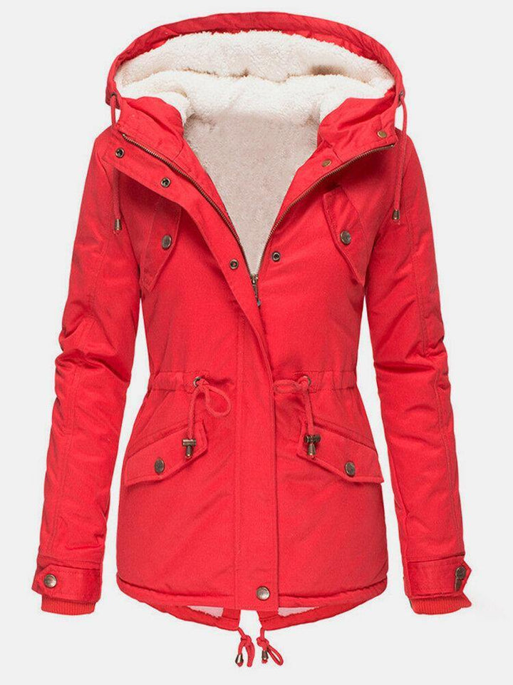 Parka À Capuche Taille Ajustable Femme