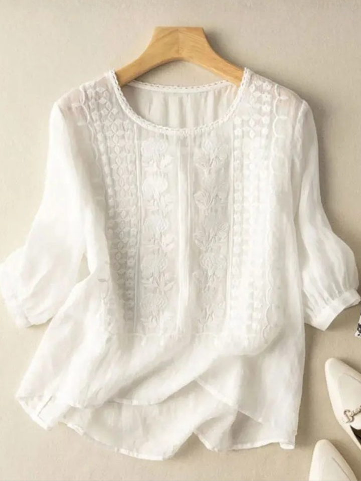 Blouse Brodée Dentelle Femme