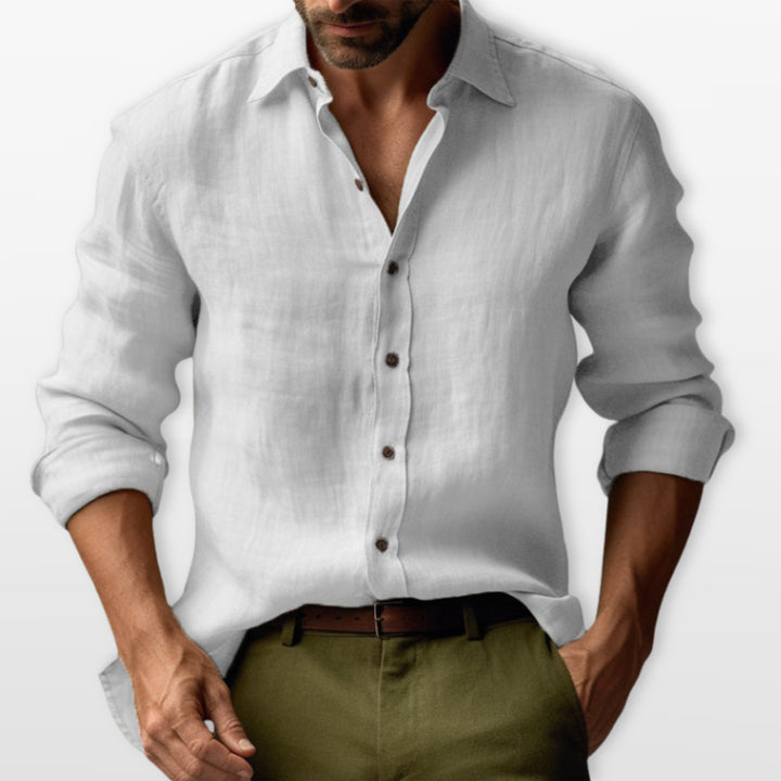 Chemise Lin Boutonnée Casual Homme