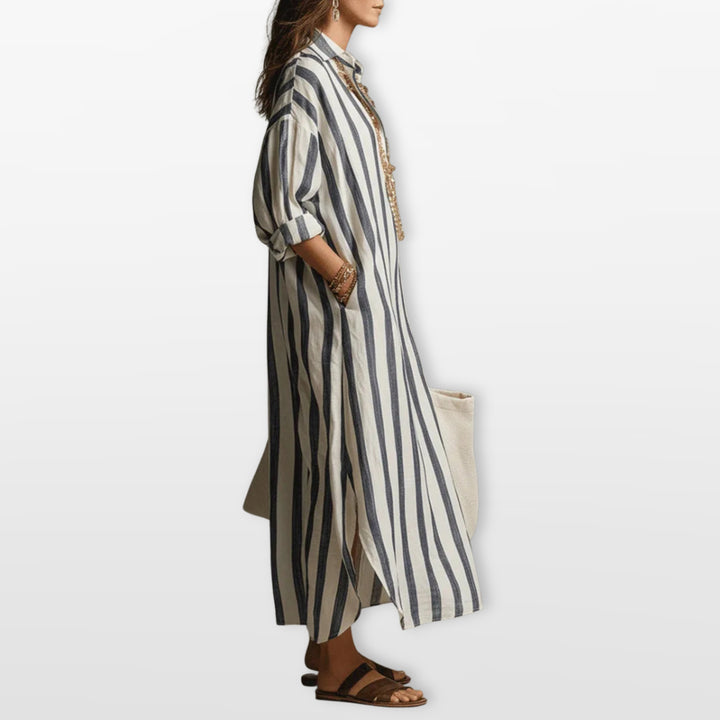 Robe Longue Rayée Ample Femme