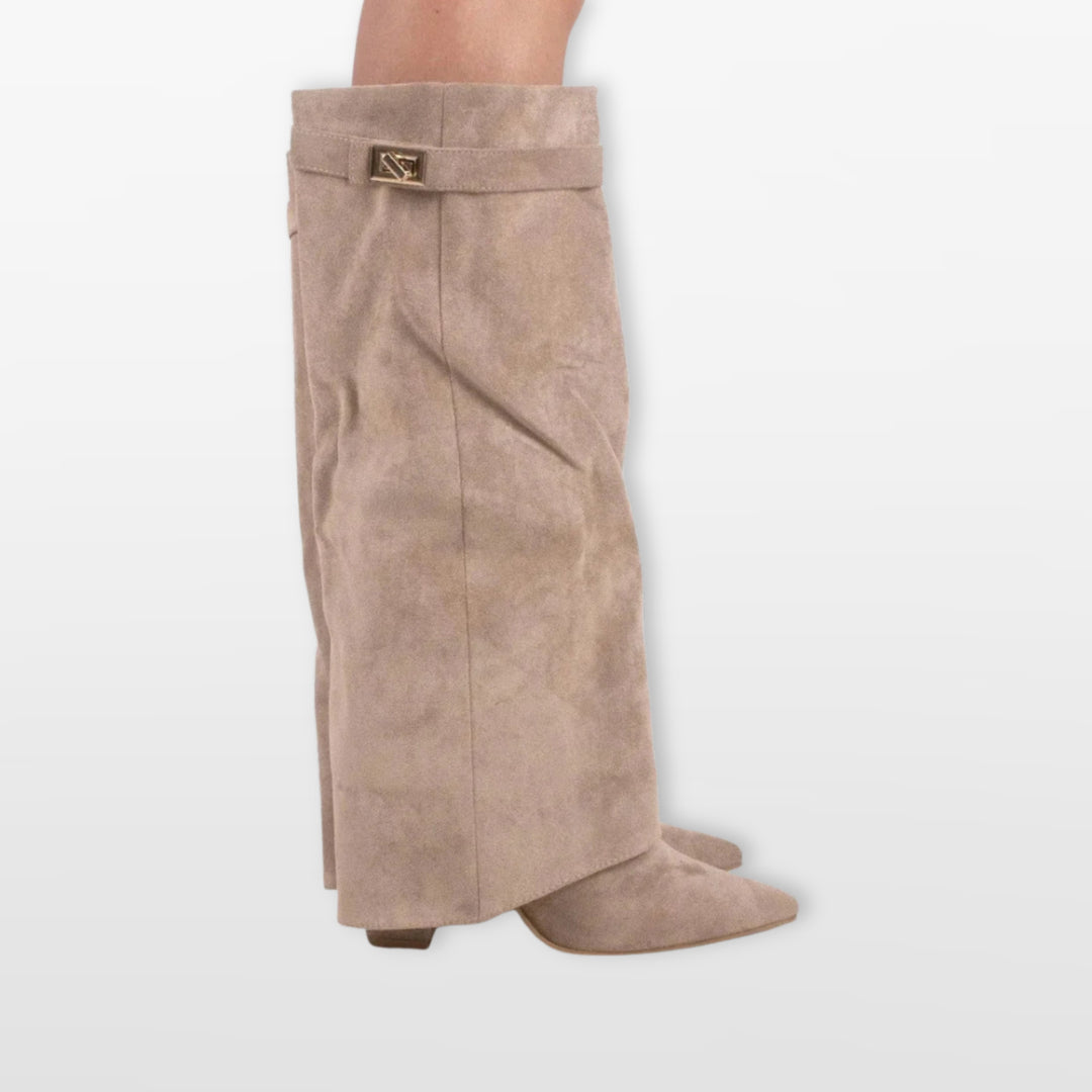 Bottes Hautes Bout Pointu Talon Bloc Femme