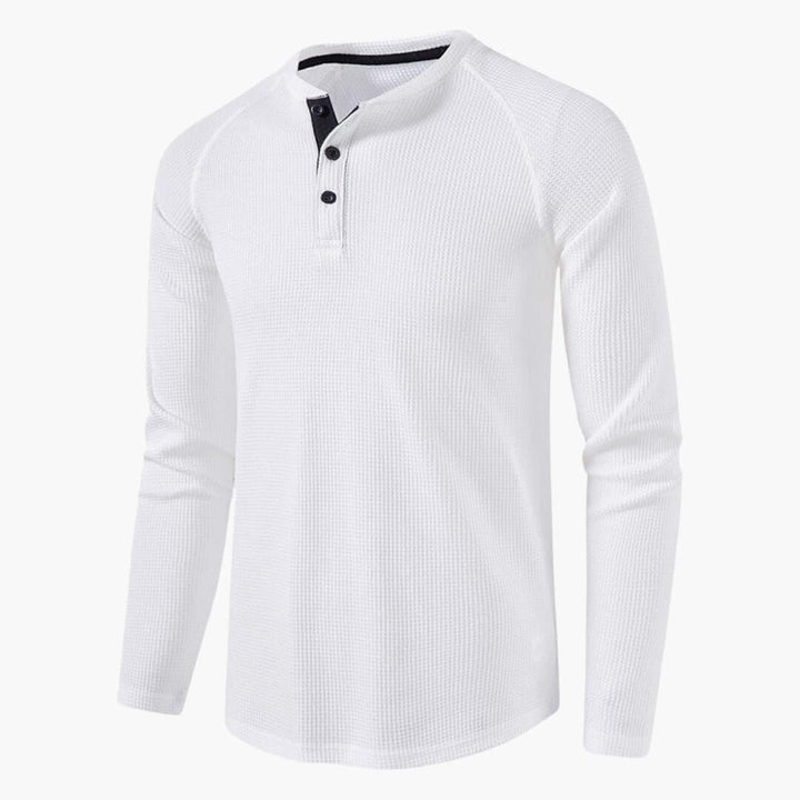 T-shirt Manches Longues Col Tunisien Homme