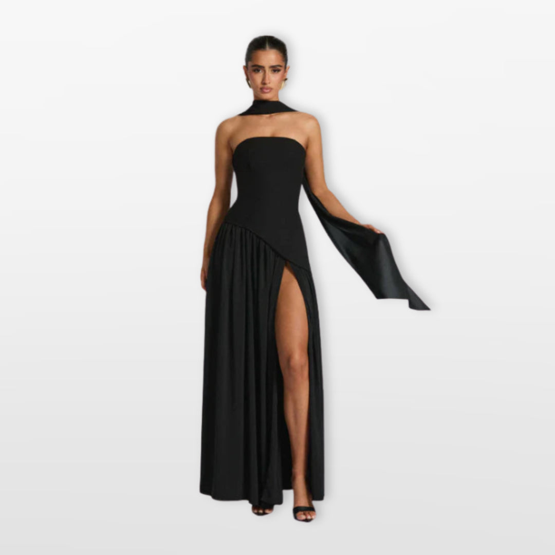 Robe Longue Bustier Élégante Fendue Soirée Femme