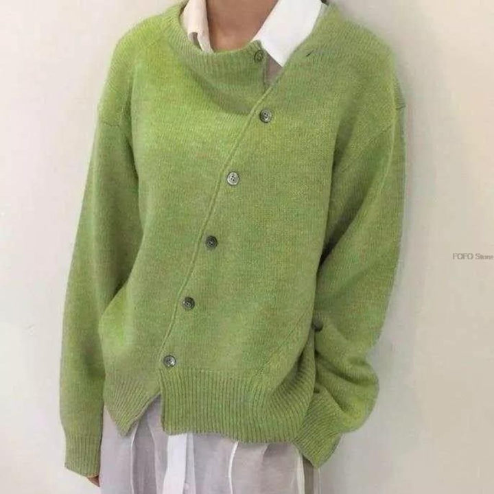 Cardigan Asymétrique à Boutons Femme