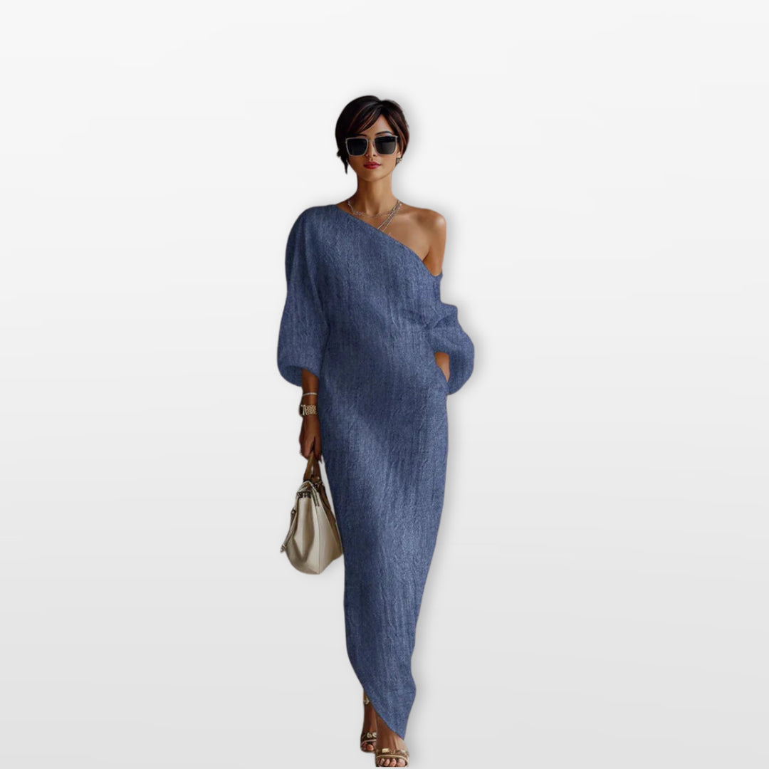 Robe Longue Asymétrique Fluide Femme