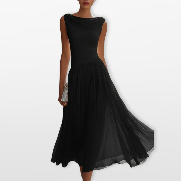 Robe Midi Plissée Élégante Femme