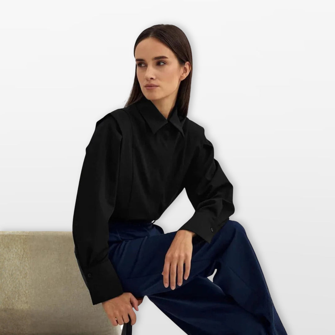 Chemise Boutonnée Manches Longues Col Classique Femme