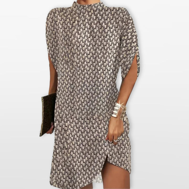 Robe Courte Ample Manches Chauve-Souris Femme