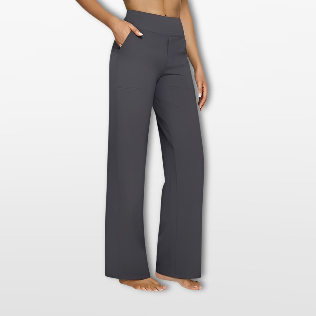 Pantalon Large Taille Haute Fluide Femme