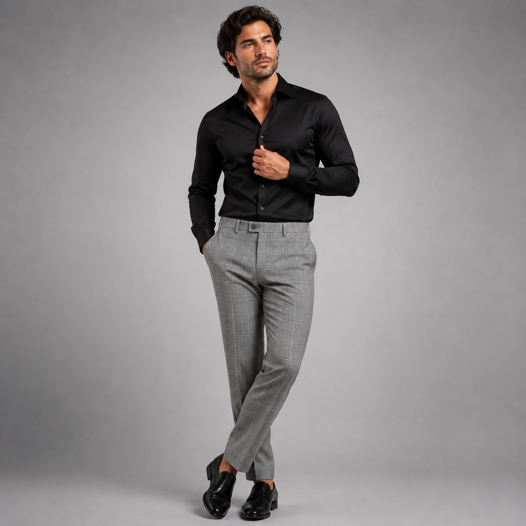 Pantalon Habillé à Carreaux Homme