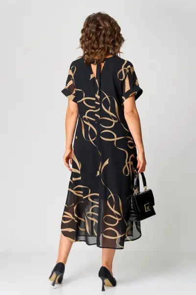 Robe Midi Imprimée Coupe Fluide Femme