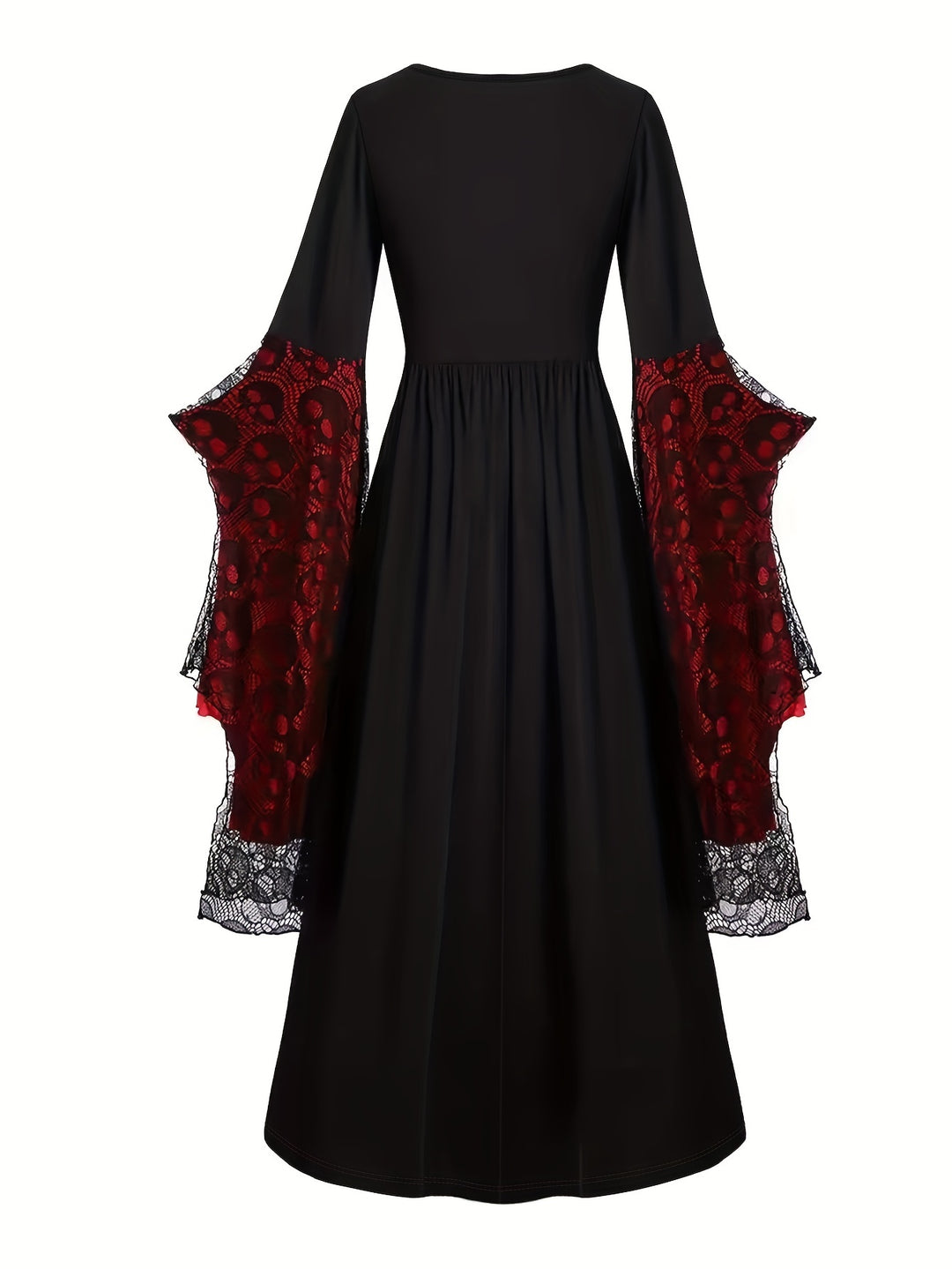 Robe Halloween Gothique à Manches Évasées Femme