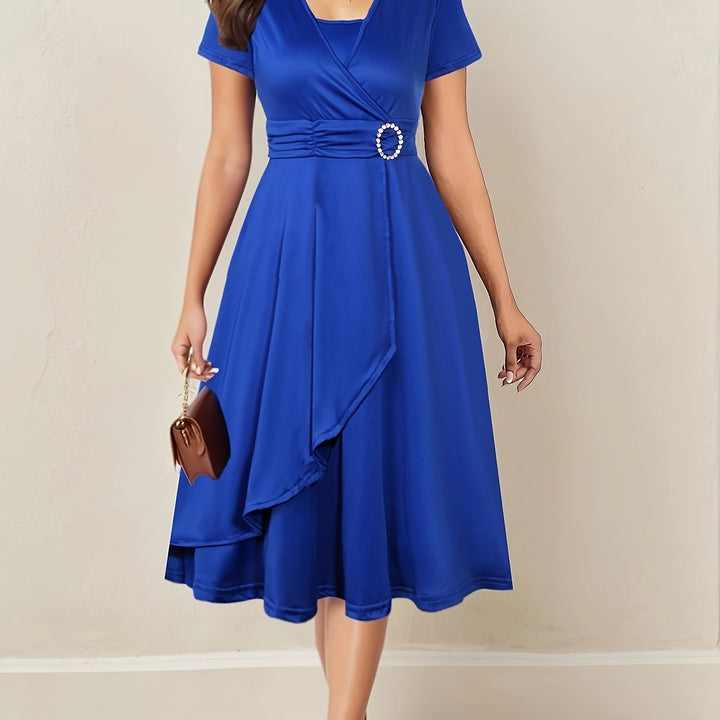 Robe Midi Cache-Cœur Ceinturée Femme