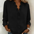 Blouse à Col V et Volants Femme