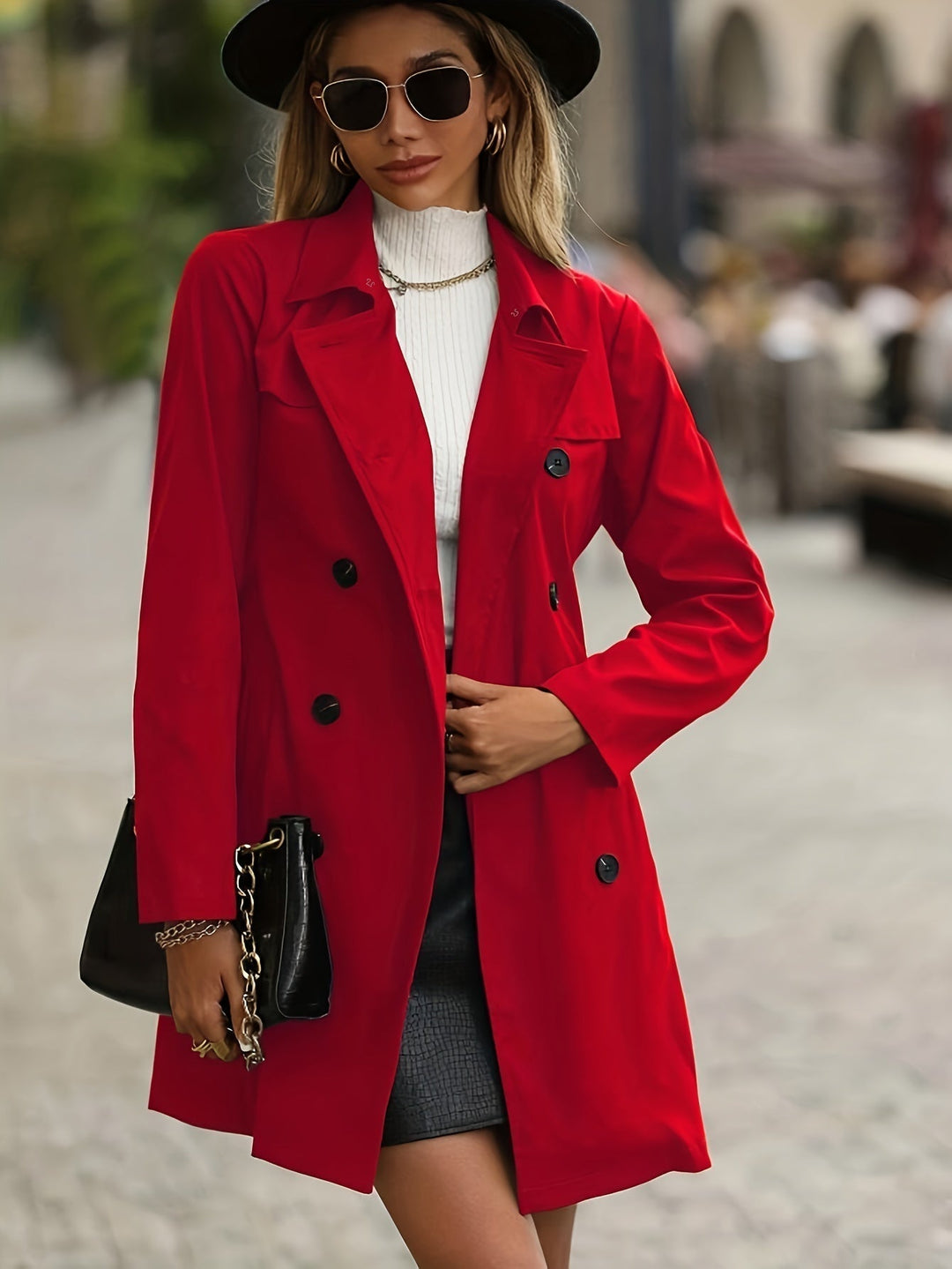 Trench Croisé À Revers Femme