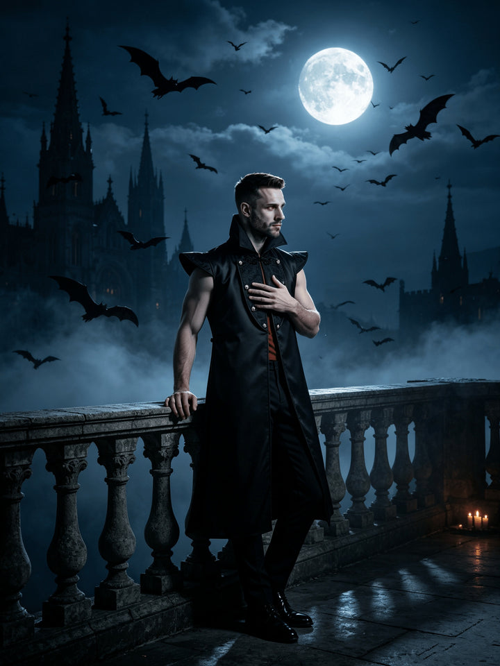 Déguisement Vampire Halloween à Col Haut Homme