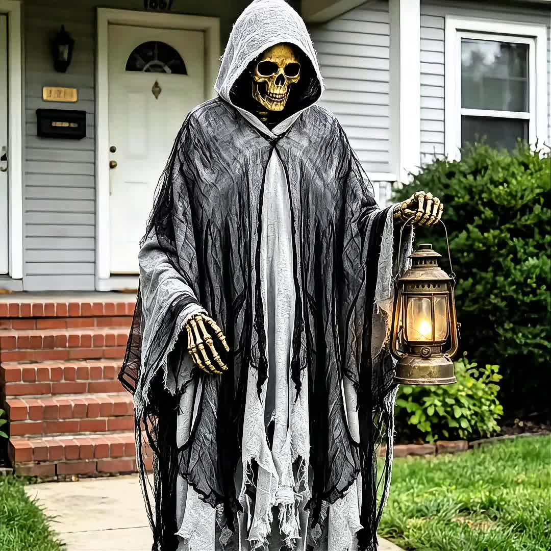 Cape Halloween à Capuche Effet Déchiré Homme