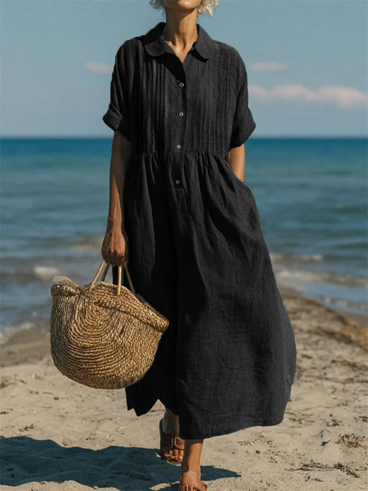 Robe Chemise Longue Boutonnée Femme