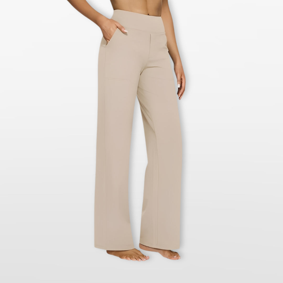 Pantalon Large Taille Haute Fluide Femme