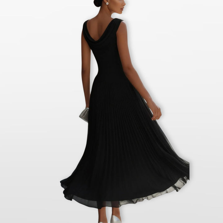 Robe Midi Plissée Élégante Femme