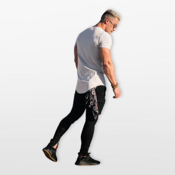 T Shirt Ajusté Casual Col Rond Homme