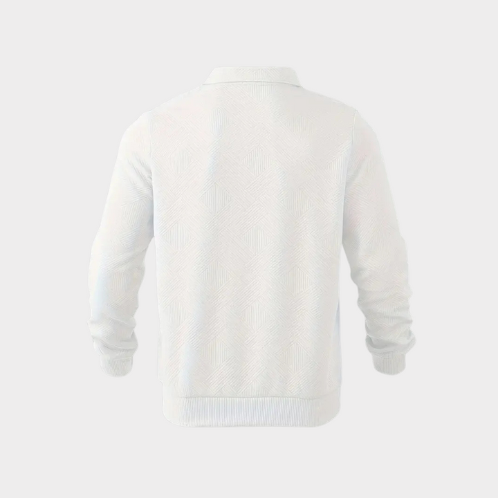 Pull Zippé à Col Polo Homme