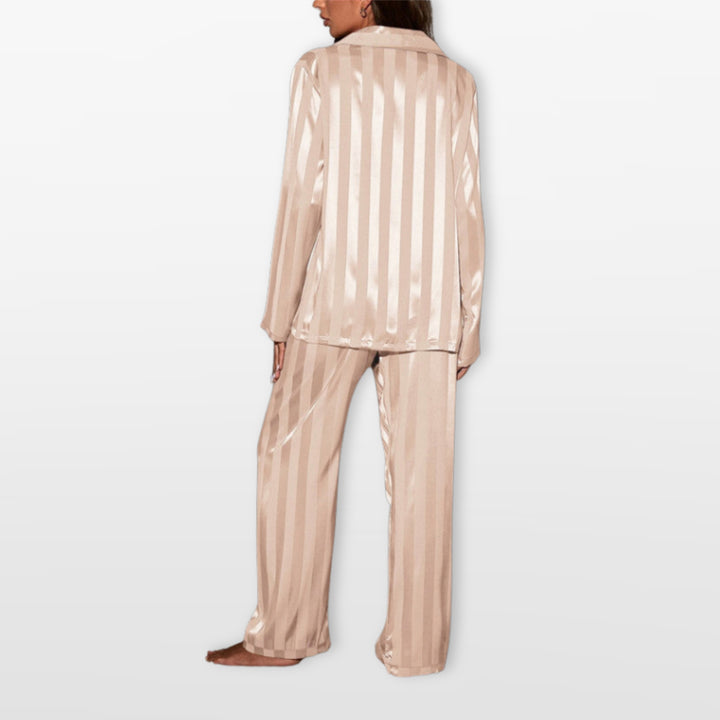 Pyjama Satin Rayé Élégant Femme