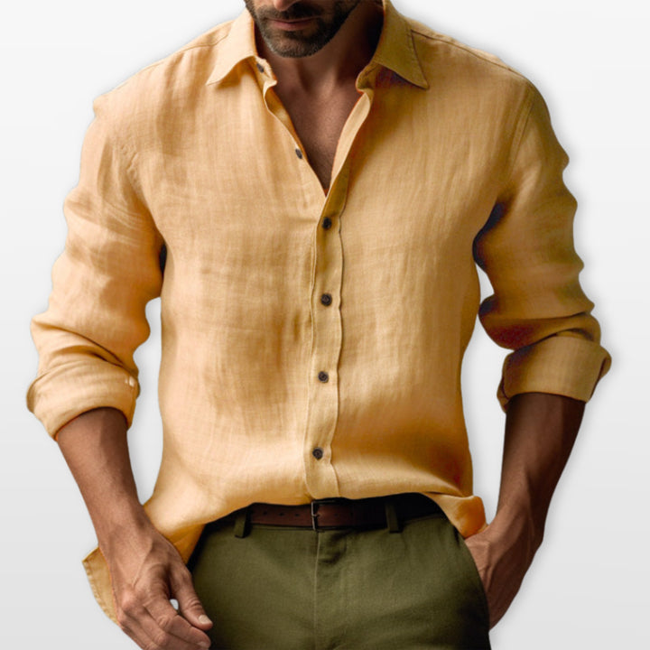 Chemise Lin Boutonnée Casual Homme