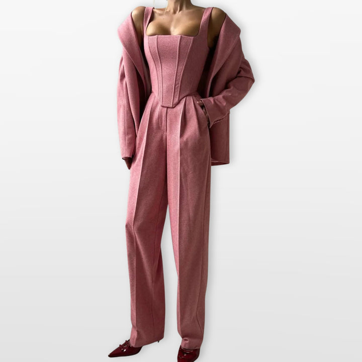 Ensemble Trois Pièces Tailleur Élégant Femme