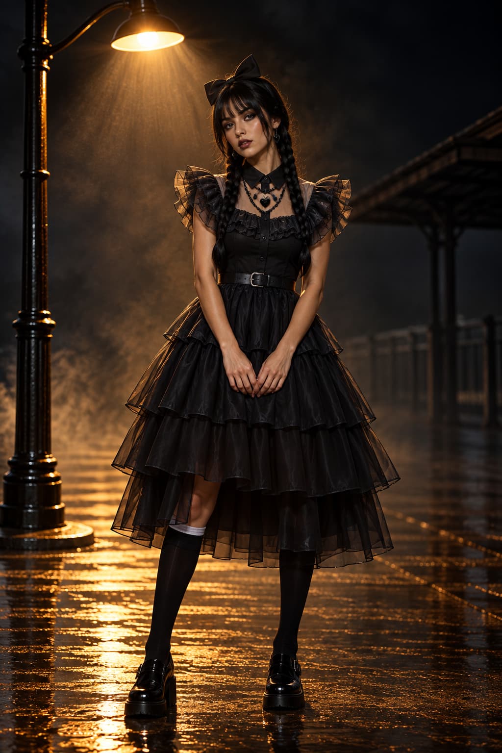 Déguisement Wednesday Halloween avec Accessoires Femme