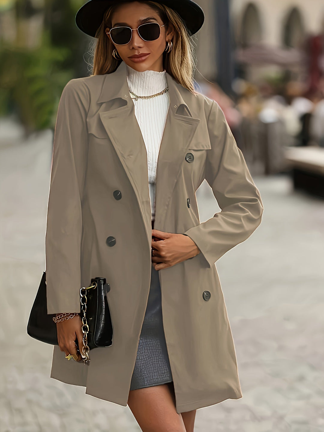Trench Croisé À Revers Femme