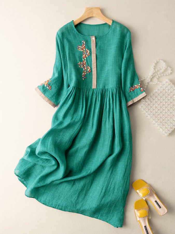 Robe Maxi Bohème Brodée Femme