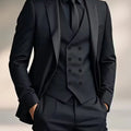 Costume Avec Gilet Croisé Et Revers Pointus Homme