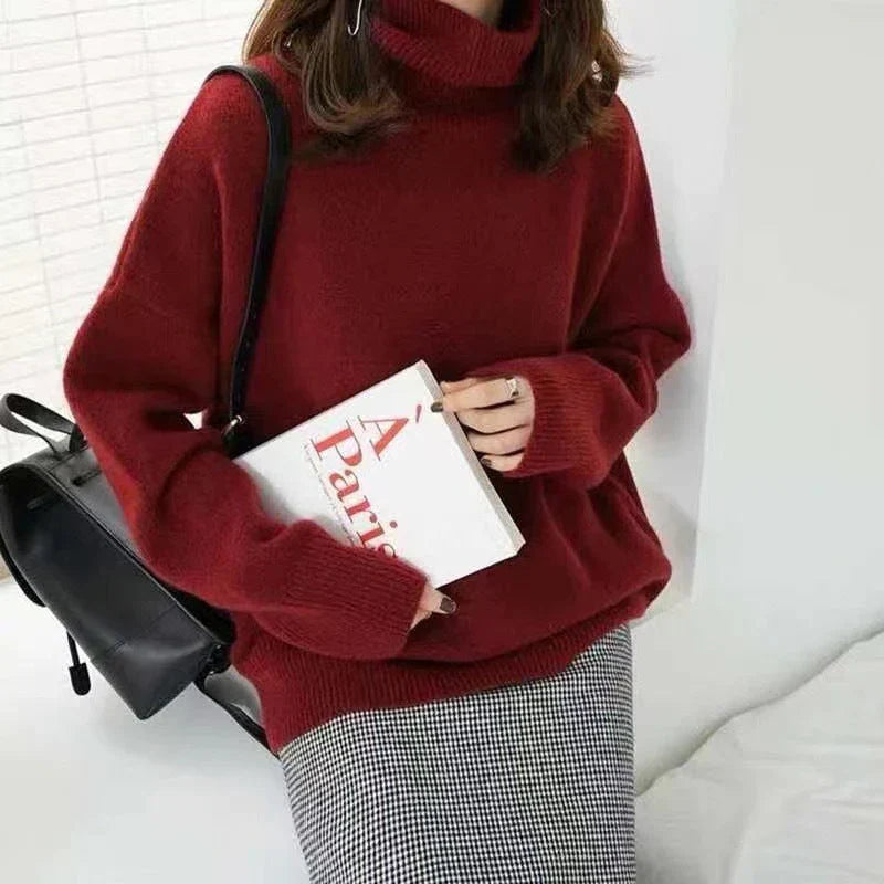 Pull Col Roulé Coupe Ample Femme