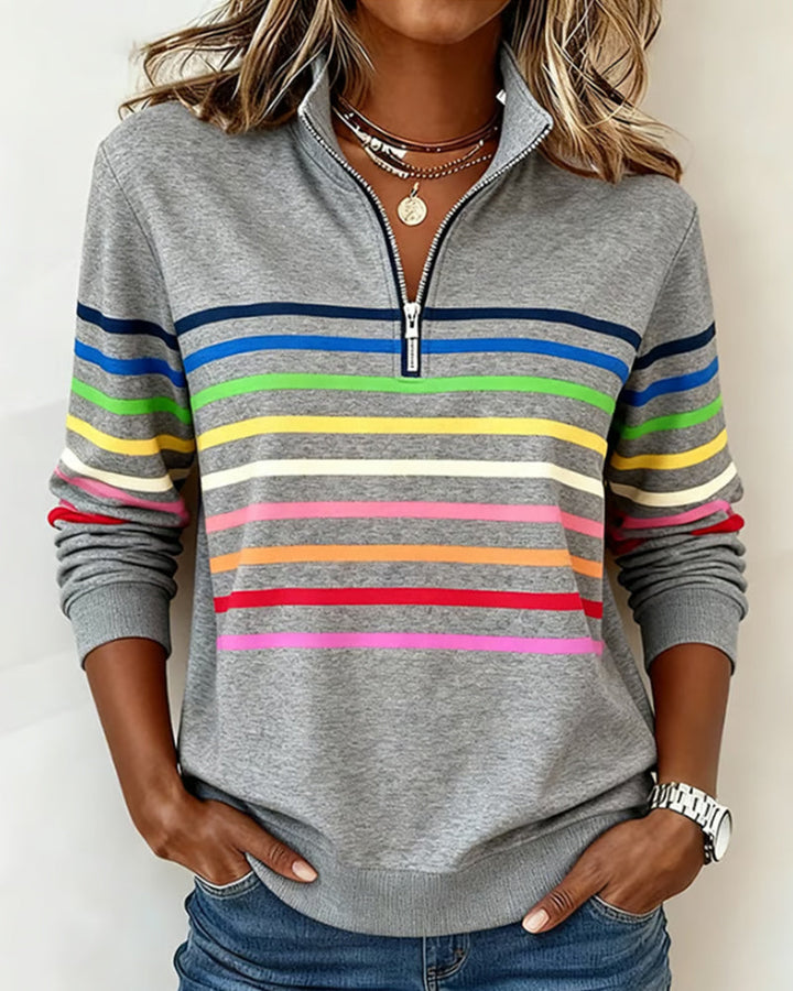 Pull À Col Montant Zippé Femme