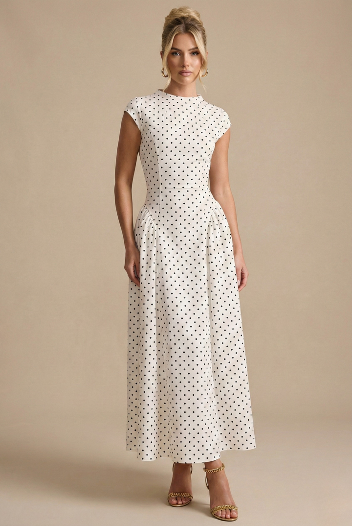 Robe Longue À Pois Femme