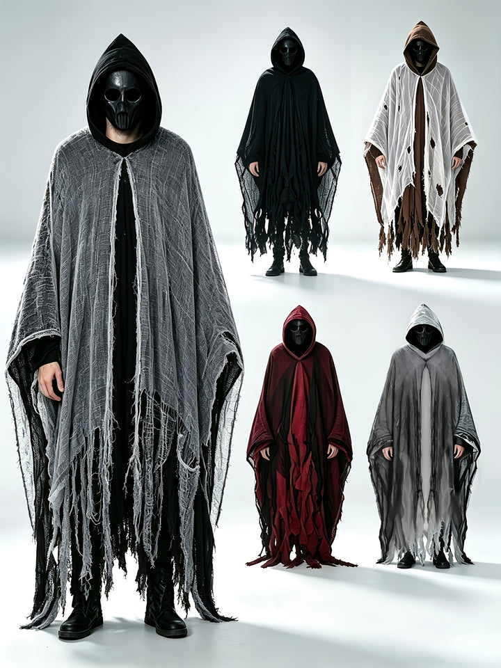 Cape Halloween à Capuche Effet Déchiré Homme