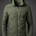 Men's Zip-Up Hooded Jacket with Chest Pocket